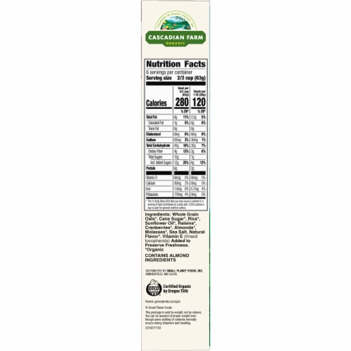 Cascadian Farm™ Organic Whole Grain Fruit and Nut Granola Perspective: bottom