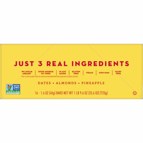 Larabar Pineapple Upside Down Cake Gluten Free Vegan Fruit Nut Bars Perspective: bottom