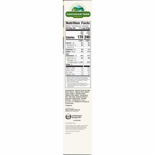 Cascadian Farm™ Organic Gluten Free Berry Vanilla Puffs Cereal Perspective: bottom