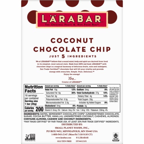Larabar™ Coconut Chocolate Chip Bars Perspective: bottom