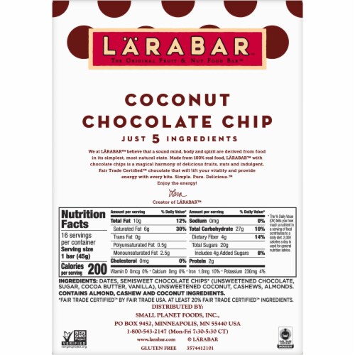 Larabar™ Coconut Chocolate Chip Bars Perspective: bottom