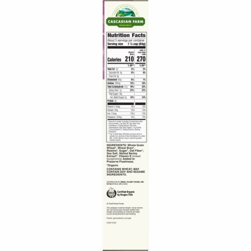 Cascadian Farm Organic Raisin Bran Cereal Perspective: bottom
