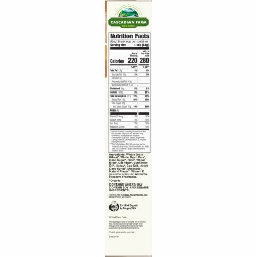 Cascadian Farm Organic Hearty Morning Fiber Cereal Perspective: bottom