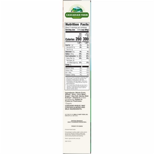 Cascadian Farm Organic Multi Grain Squares Cereal Perspective: bottom
