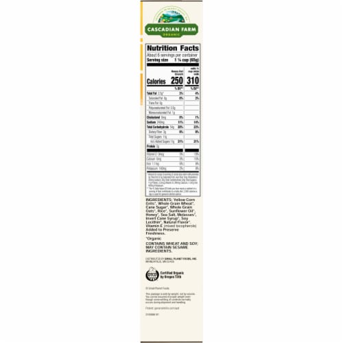 Cascadian Farm Organic Honey Oat Crunch Breakfast Cereal Perspective: bottom
