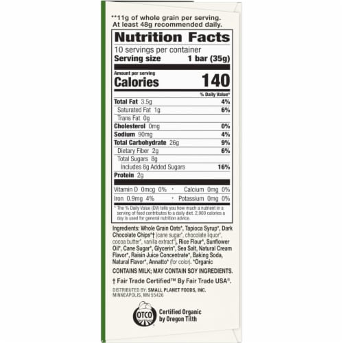 Cascadian Farm™ Organic Whole Grain Chewy Dark Chocolate Chip Granola Bars Value Size Perspective: bottom