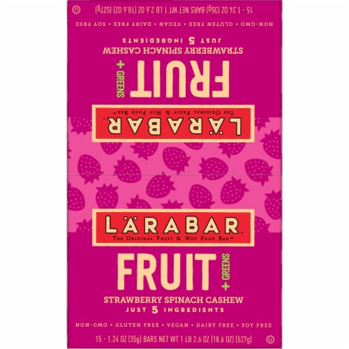 Larabar Strawberry Spinach Cashew Fruits and Greens Bars Perspective: bottom