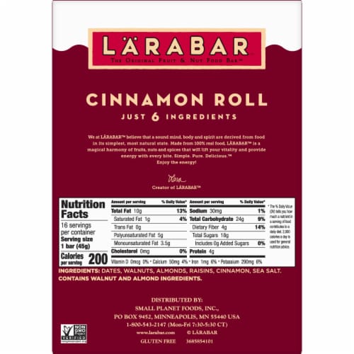 Larabar Cinnamon Roll Fruit & Nut Bars Perspective: bottom