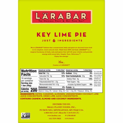 Larabar™ Key Lime Pie Fruit & Nut Bars Perspective: bottom