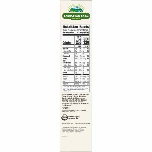 Cascadian Farm™ Organic Cinnamon Raisin Granola Perspective: bottom