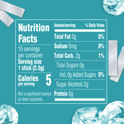 Extra Gum Polar Ice Sugar Free Chewing Gum Single Pack Perspective: bottom
