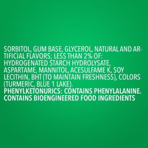 EXTRA Gum Spearmint Sugar Free Chewing Gum Pack Perspective: bottom