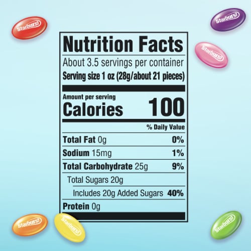 Starburst Original Jelly Beans Chewy Candy Share Size Bag Perspective: bottom