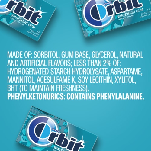 Orbit Wintermint Sugar Free Chewing Gum Multipack Perspective: bottom
