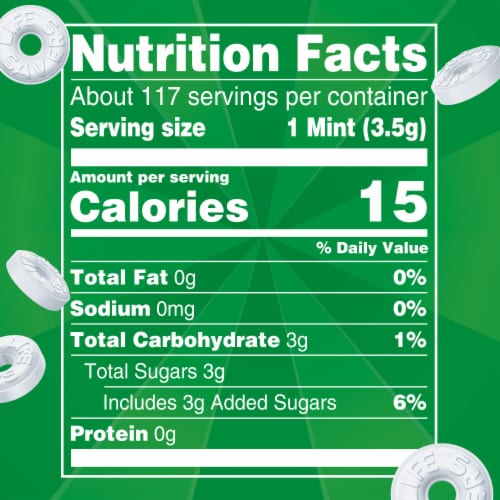 Life Savers Wint-O-Green Breath Mints Hard Candy Sharing Size Bag Perspective: bottom