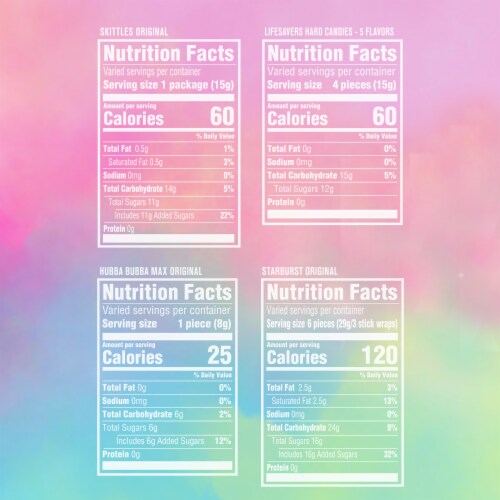 Skittles Starburst Life Savers & Hubba Bubba Easter Chewy Candy Variety Pack Perspective: bottom