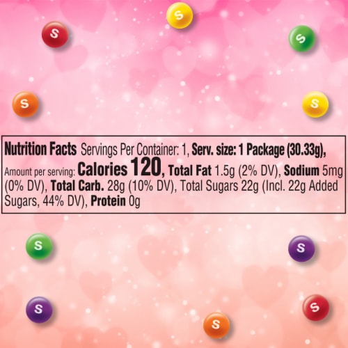 Skittles Original Gummy Candy Valentines Day Gift Heart Tin Perspective: bottom