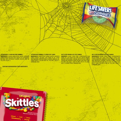 Skittles Life Savers Gummies Life Savers Big Ring & More Halloween Candy Bulk Bag Perspective: bottom