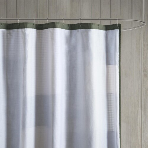 Woolrich Cotton Shower Curtain with Green Finish WR70-3902 Perspective: bottom