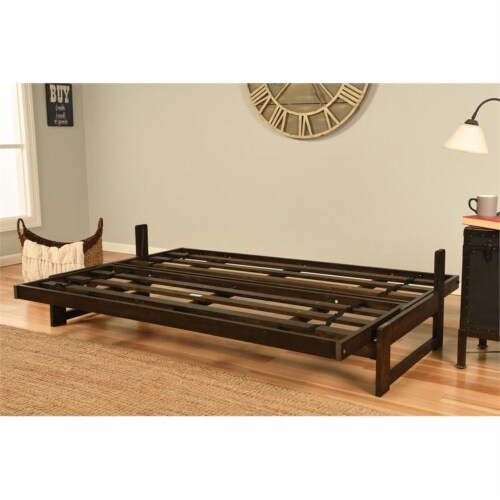 Kodiak Furniture Aspen  Solid Wood Futon Frame in Reclaim Mocha/Brown Perspective: bottom
