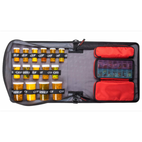 Med Manager Diabetic Supply Organizer with Insulin Cooler Travel Case, Red Perspective: bottom