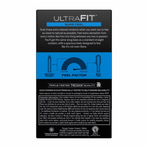 Trojan Ultra Fit Bare Feel Latex Condoms Perspective: bottom