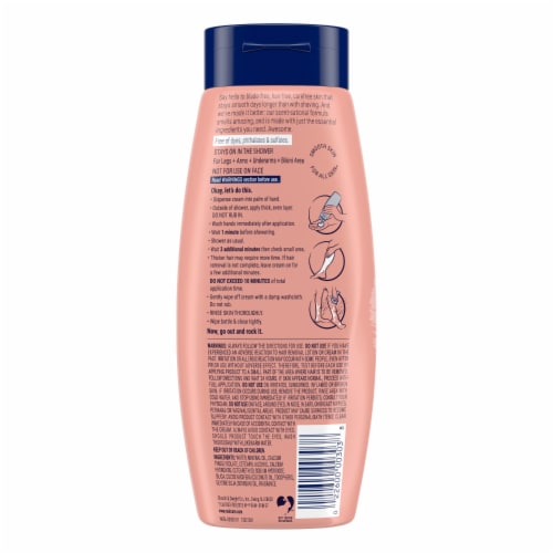 Nair Hair Remover Shower Cream Sensitive Formula with Coconut Oil and Vitamin E Perspective: bottom