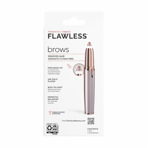 Finishing Touch Flawless Brows Electric Razor Eyebrow Hair Remover Perspective: bottom