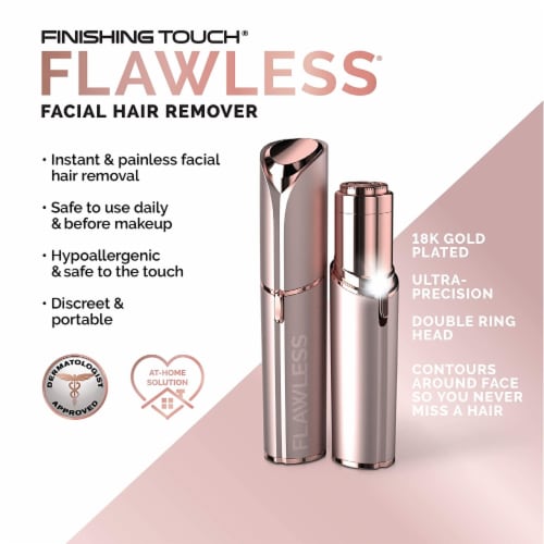 Finishing Touch® Flawless™ Coral Rose Gold Ladies Hair Remover Perspective: bottom