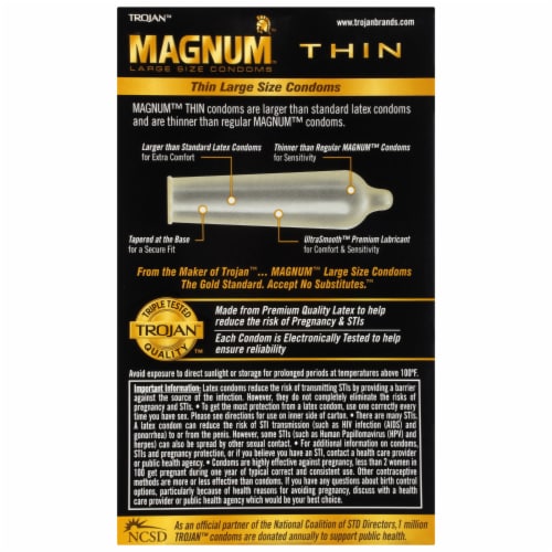Trojan Magnum Thin Ultrasmooth Lubricated Large Condoms Perspective: bottom