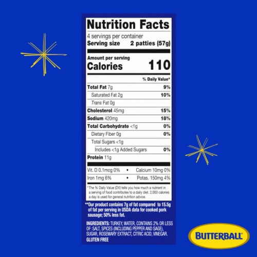 Butterball All Natural Turkey Breakfast Sausage Patties, 8 Patties Perspective: bottom