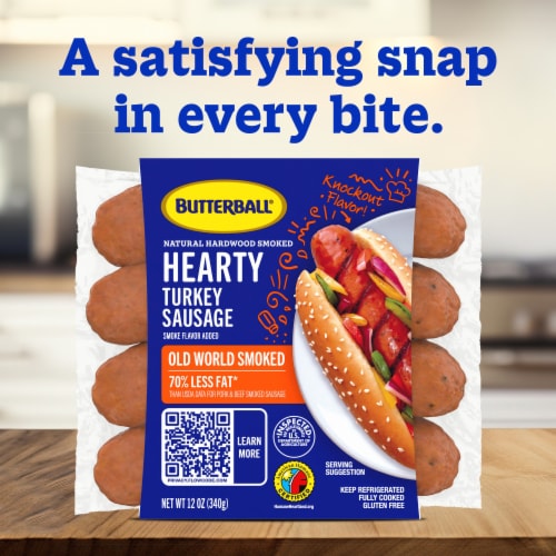 Butterball Hearty Link Turkey Sausage, Old World Smoked Perspective: bottom