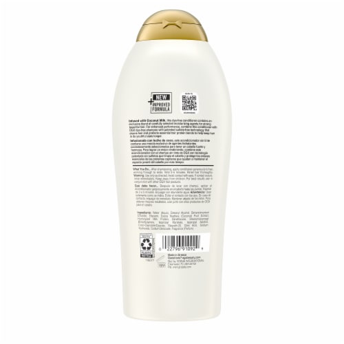 OGX Nourishing + Coconut Milk Conditioner Hydrating & Restoring for Soft Hair After the First Use Perspective: bottom