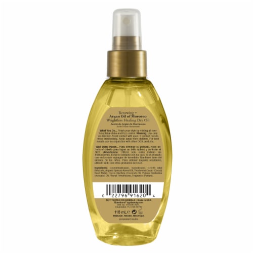 Argan Oil Of Morocco Weightless Healing Dry Oil Spray Perspective: bottom