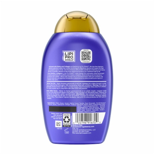 OGX Thick & Full + Biotin & Collagen Volumizing Shampoo Nutrient-Infused Sulfate-Free Surfactants Perspective: bottom