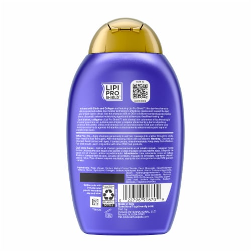OGX Thick & Full + Biotin & Collagen Volumizing Shampoo, Nutrient-Infused, Sulfate-Free Surfactants Perspective: bottom
