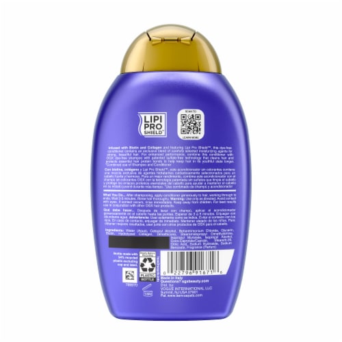 OGX Thick & Full + Biotin & Collagen Volumizing Conditioner Nutrient-Infused with Vitamin B7 Biotin Perspective: bottom