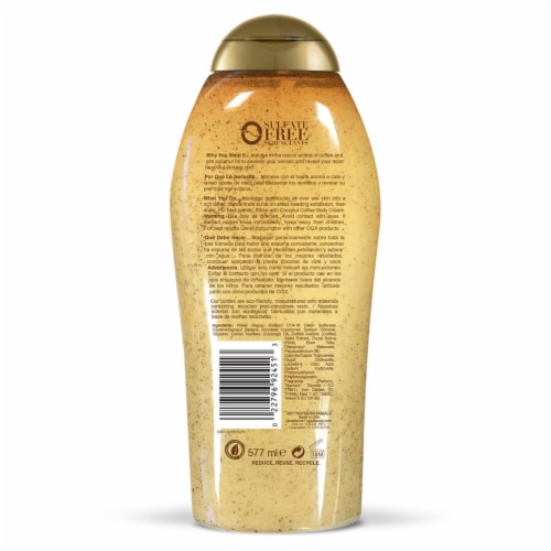 OGX Smoothing + Coconut Coffee Scrub & Wash Perspective: bottom