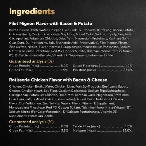 CESAR Rotisserie Chicken Bacon & Cheese Filet Mignon Bacon & Potato Adult Wet Dog Food Variety Pack Perspective: bottom