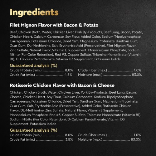 CESAR Rotisserie Chicken Bacon & Cheese Filet Mignon Bacon & Potato Adult Wet Dog Food Variety Pack Perspective: bottom
