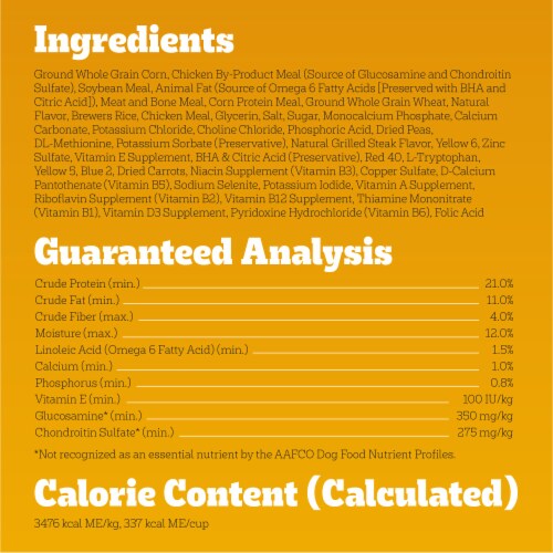 Pedigree Tender Bites Small Dog Adult Dry Dog Food Chicken and Steak Flavor Perspective: bottom