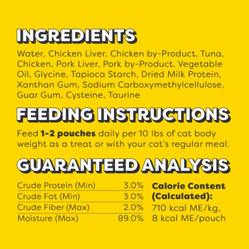 Temptations Creamy Puree with Tuna Lickable Squeezable Adult Cat Treats Perspective: bottom