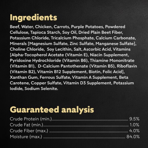 Cesar Wholesome Bowls™ Chicken Beef Purple Potatoes & Carrots Adult Soft Wet Dog Food Topper Perspective: bottom