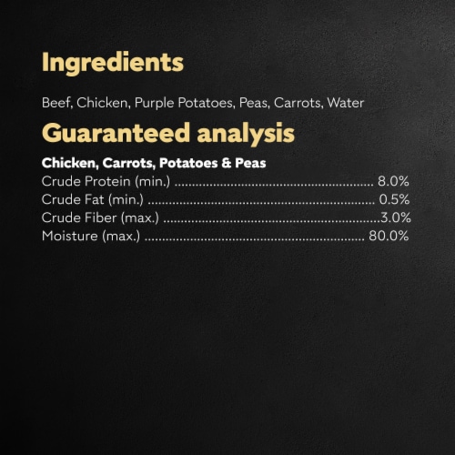 Cesar Simply Crafted Adult Wet Complement Beef, Chicken, Purple Potatoes, Peas & Carrots Perspective: bottom