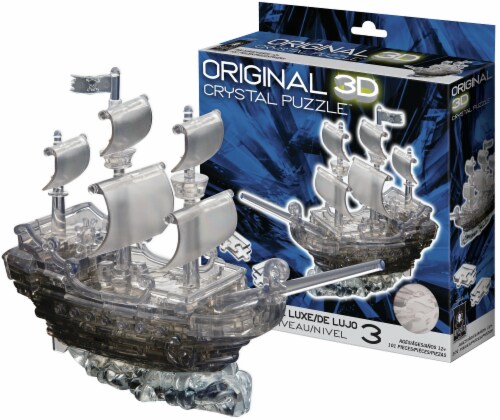 BePuzzled 3D Pirate Ship Crystal Puzzle Perspective: bottom