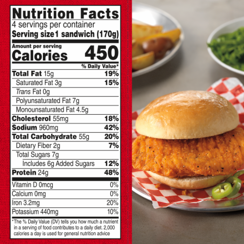 Tyson Spicy Chicken Breast Sandwich Perspective: bottom