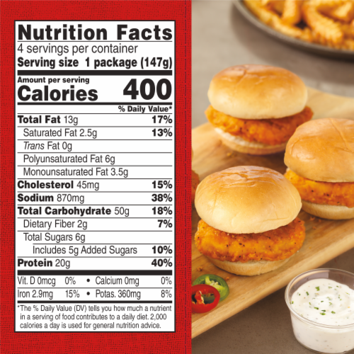Tyson Spicy Chicken Breast Sliders Perspective: bottom