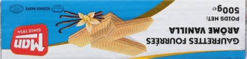 Man Vanilla Flavored Wafer Cookies Perspective: bottom