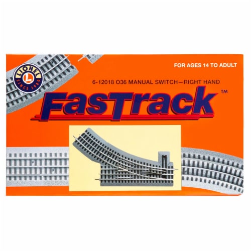 Lionel Trains O Gauge Fastrack O36 Manual Right Hand Switch Track Piece w Curve 1 Piece Smith s Food and Drug