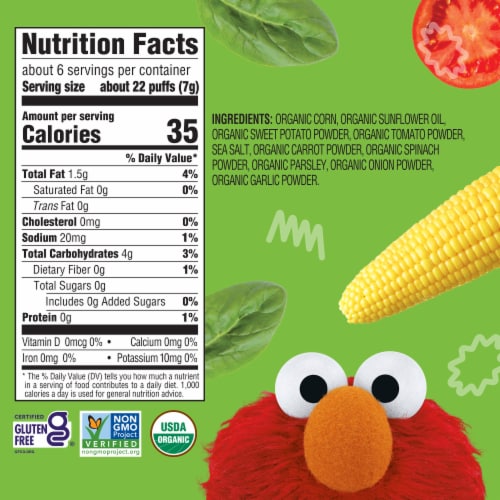 Earth's Best® Organic Original Veggie Puffs Snack Perspective: bottom